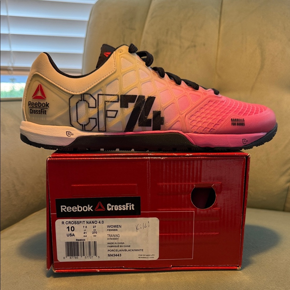 Reebok CrossFit Nano 4.0 Pink White Black Gradient Athletic Shoes